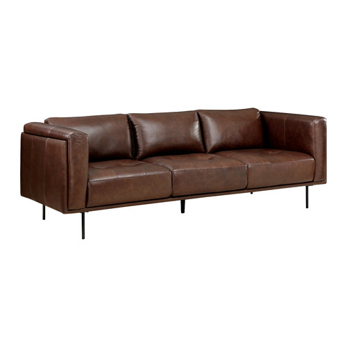 Brown top grain leather - brown,