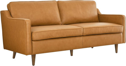 Tan leather sofa - sofa, stylish