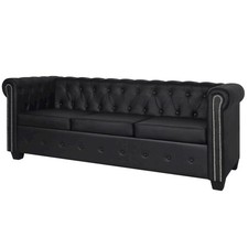 Sofa Black Artificial Leather