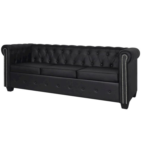 Sofa black artificial leather - artificial,