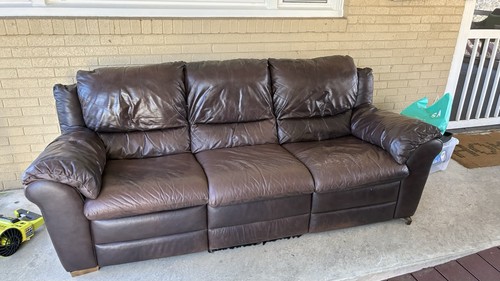 Brown leather seater sofa - 3-seater,