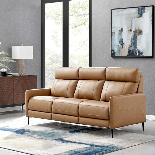 Huxley tan leather sofa - huxley,